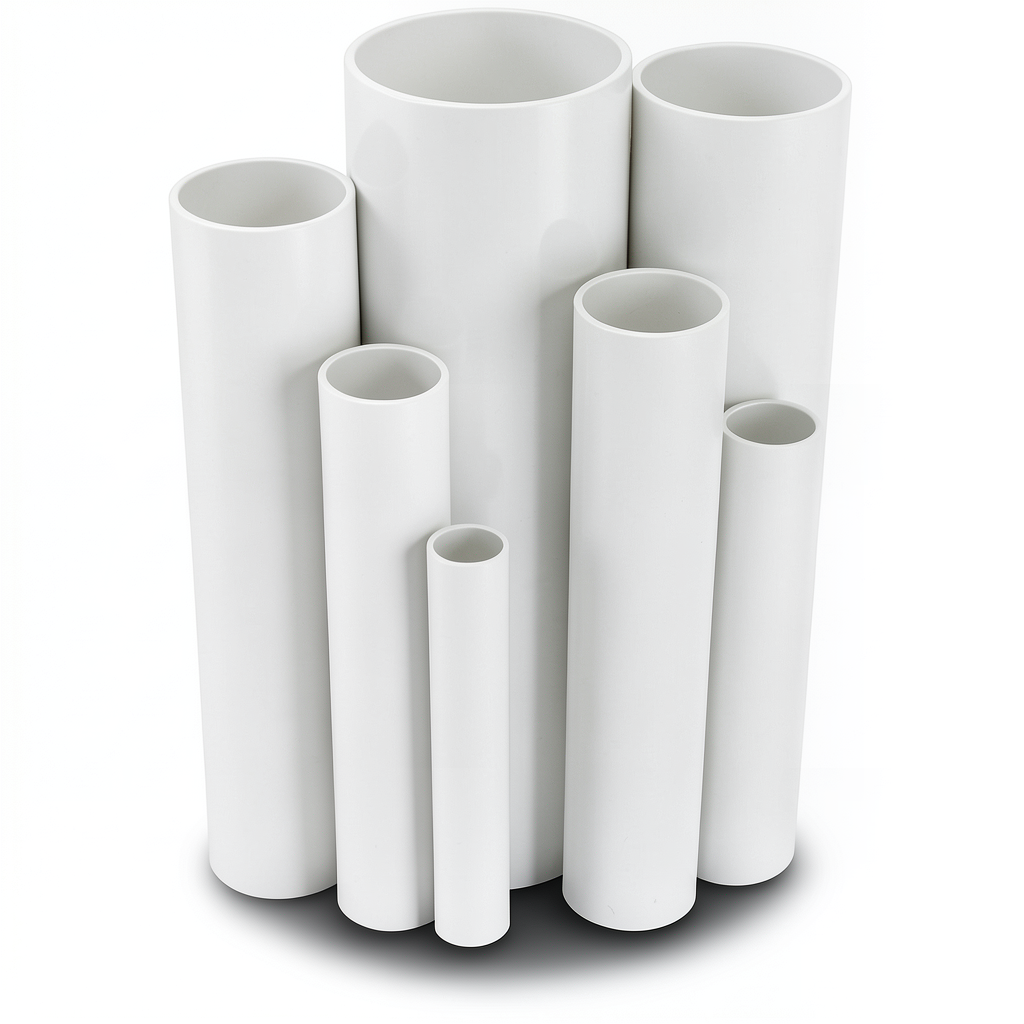 مواسير UPVC ضغط اسمي 10 بار قطر خارجي 90 مم سمك 4.3 مم لون أبيض