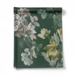 Floral wallpaper, length 10 m, width 0.70 m, dark green color, model 13058