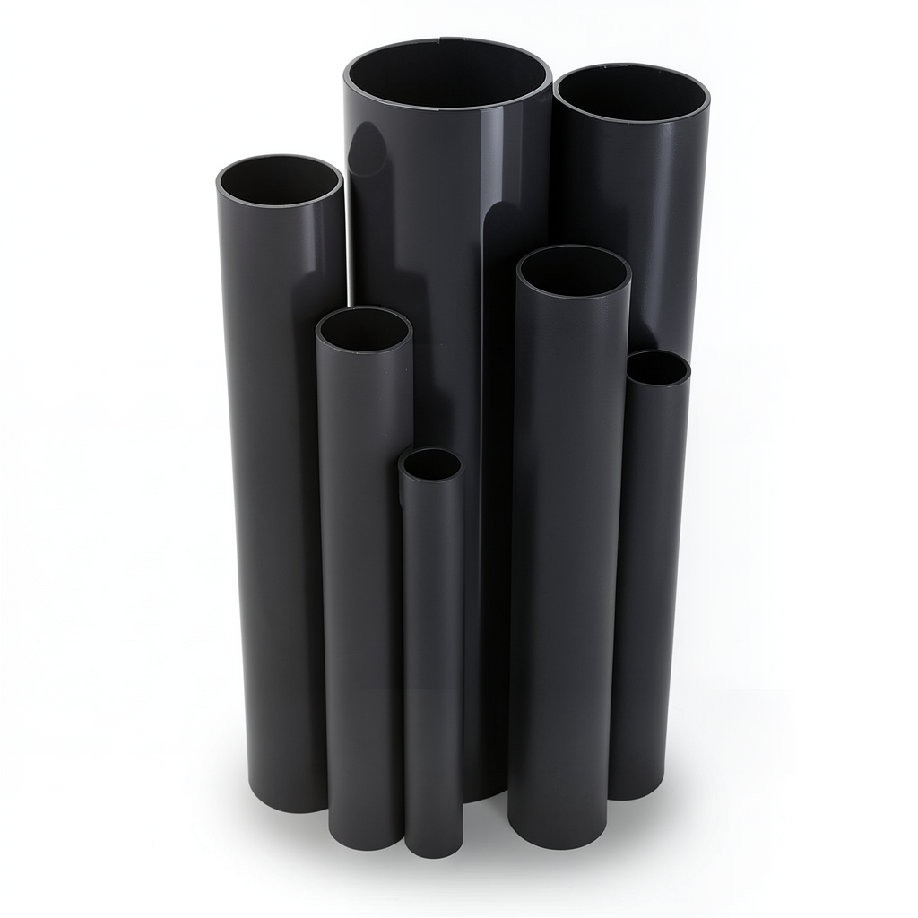 مواسير UPVC ضغط اسمي 10 بار قطر خارجي 90 مم سمك 4.3 مم لون اسود