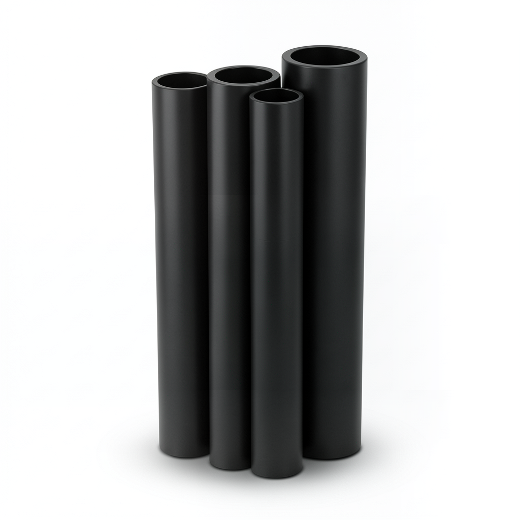 أنابيب HDPE PE 80 ضغط 4 بار قطر 630 مم سمك 15.4 مم لون أسود