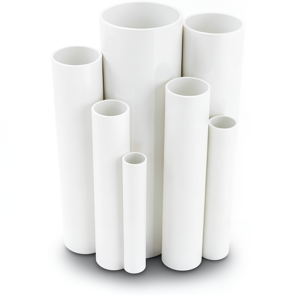 مواسير UPVC ضغط اسمي 10 بار قطر خارجي 90 مم سمك 4.3 مم لون أبيض