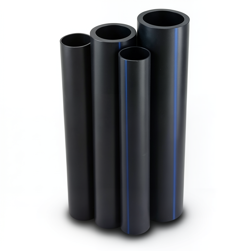 أنابيب HDPE PE 80 ضغط 4 بار قطر 1000 مم سمك 24.5 مم لون أسود