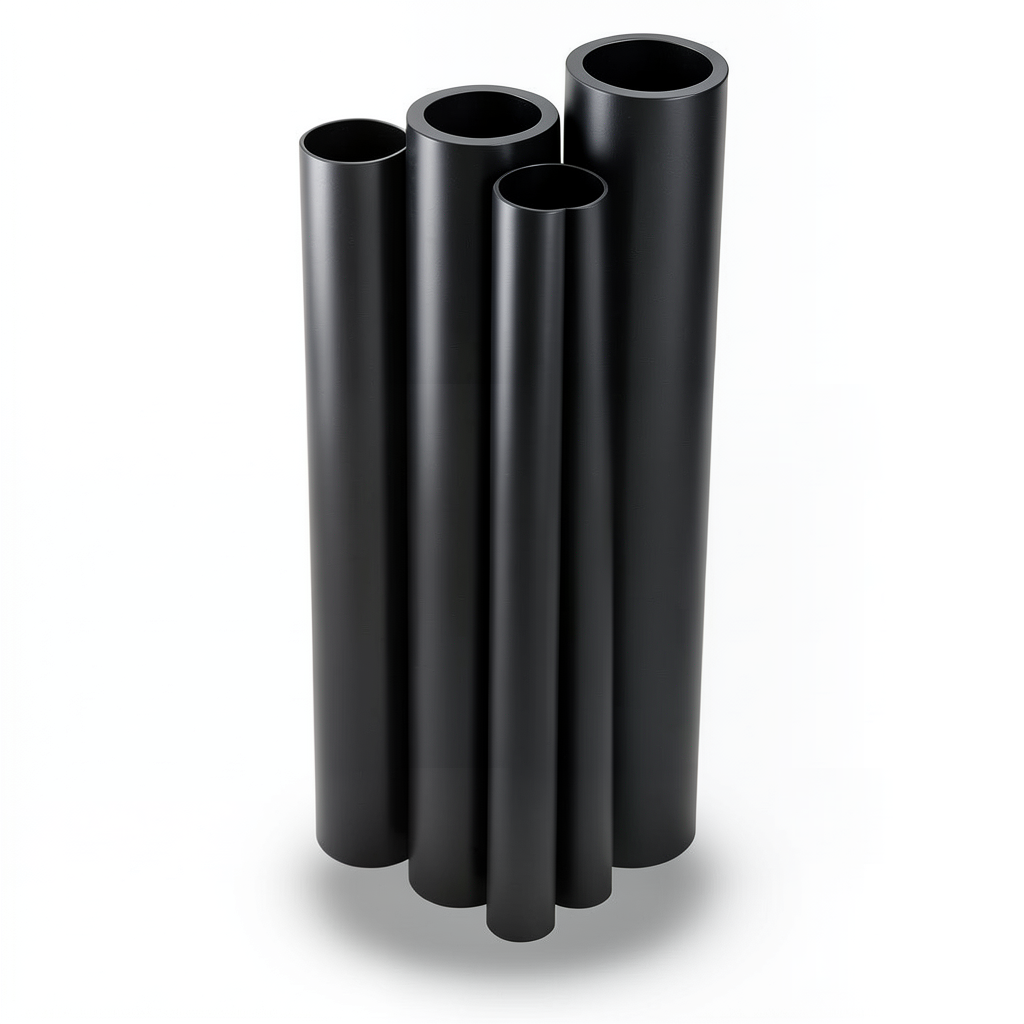 مواسير HDPE PE 80 ضغط 4 بار قطر 200 مم سمك 4.9 مم لون أسود