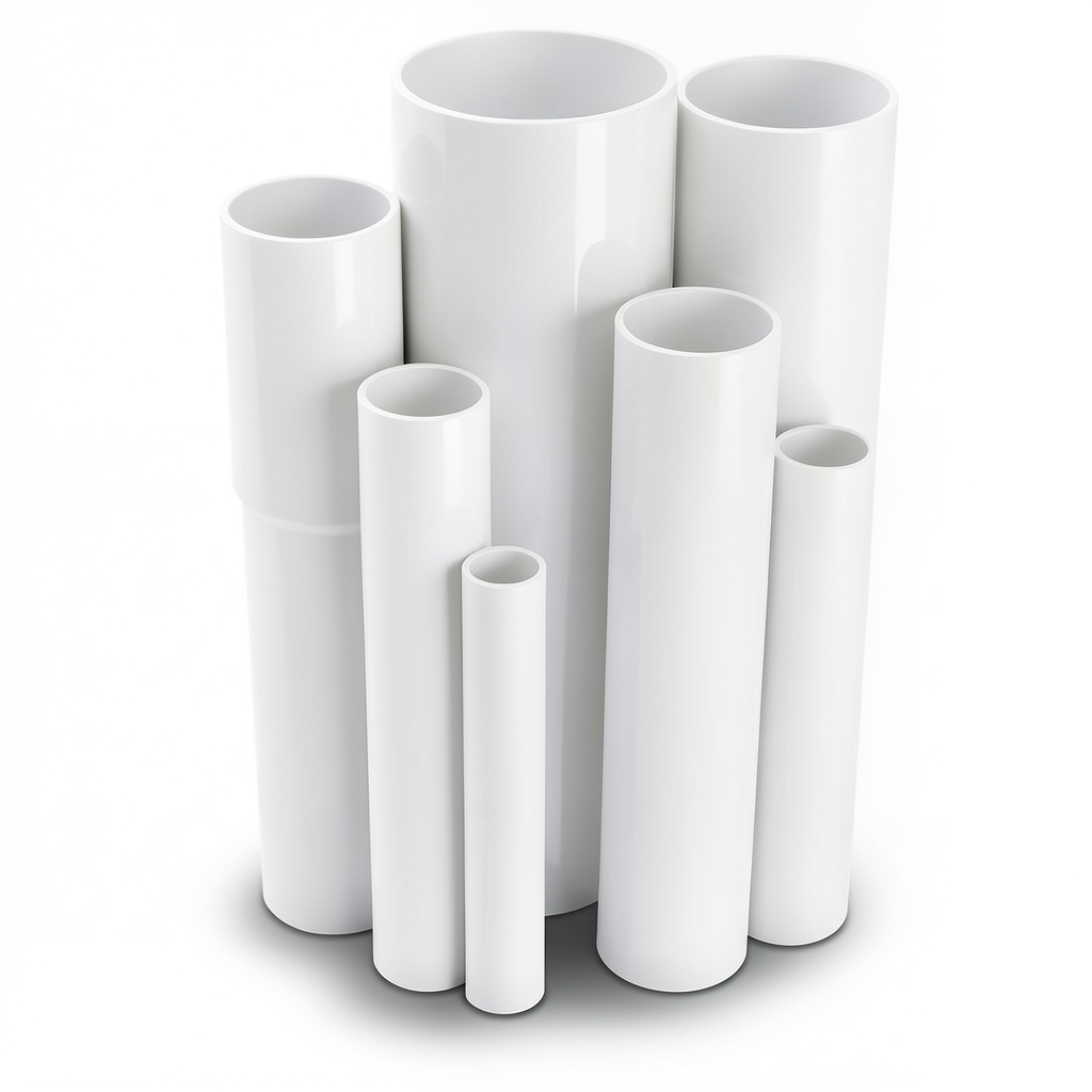 مواسير UPVC ضغط 16 بار قطر خارجي 90 مم سمك 6.7 مم أبيض