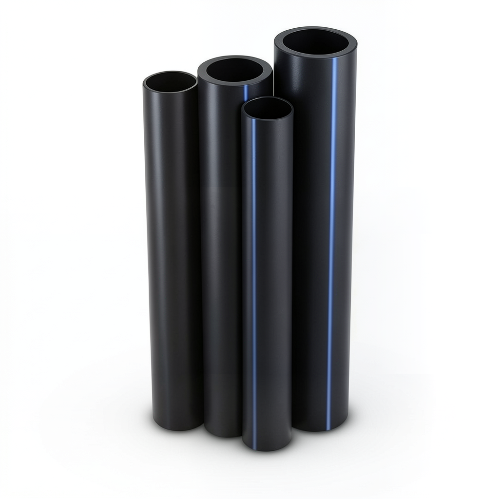 Al-Rajhi HDPE Pipes PE 80 Pressure 4 Bar 225 mm OD Thickness 5.5 mm Black