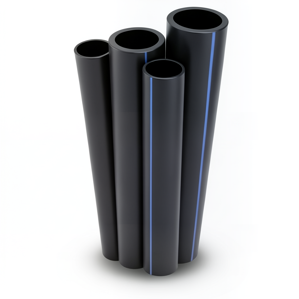 أنابيب HDPE الراجحي PE 80 ضغط 4 بار قطر 710 مم سمك 17.4 مم لون أسود