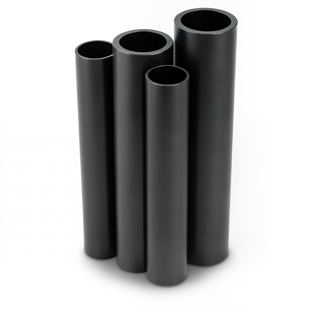أنابيب HDPE PE 80 ضغط 4 بار قطر 630 مم سمك 15.4 مم لون أسود