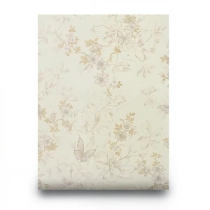 Italian Wall Covering Floral Design 10m x 1.06m Beige Color