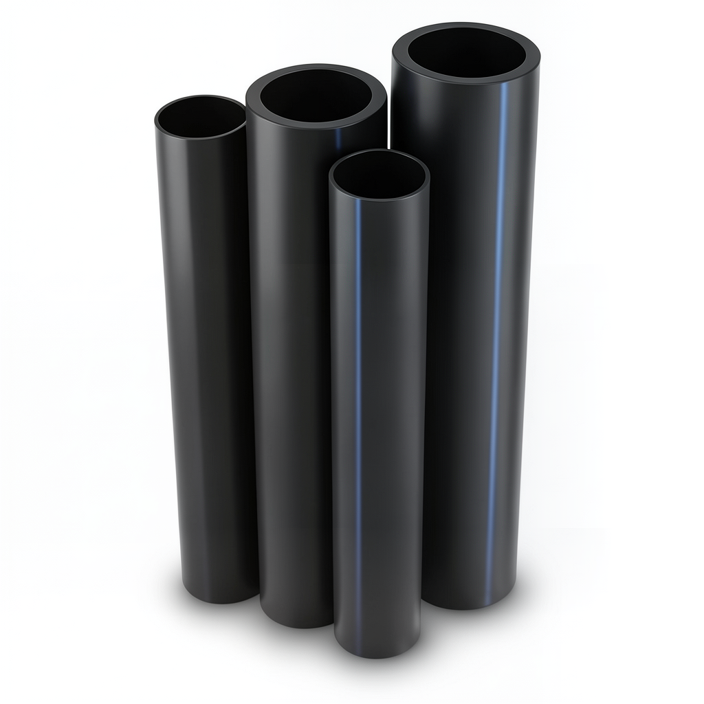أنابيب HDPE PE 80 ضغط 4 بار قطر 1000 مم سمك 24.5 مم لون أسود