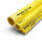 مواسير HDPE نيبروبلاست PE 100 ضغط 20 بار قطر خارجي 200 مم سمك 22.4 مم لون أصفر 