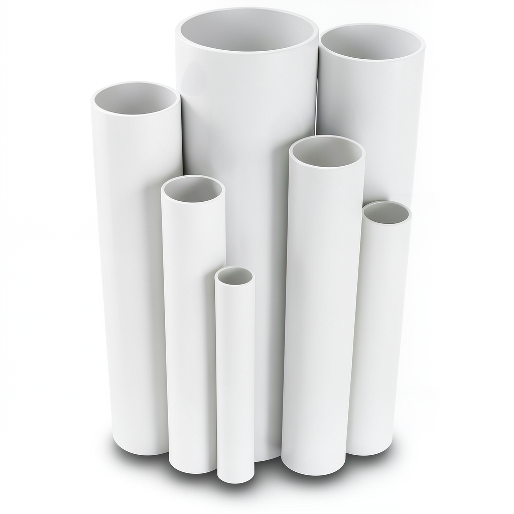 مواسير UPVC ضغط 2.5 بار قطر خارجي 125 مم سمك 1.8 مم لون أبيض