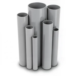 مواسير UPVC ضغط 2.5 بار قطر خارجي 125 مم سمك 1.8 مم لون رمادي