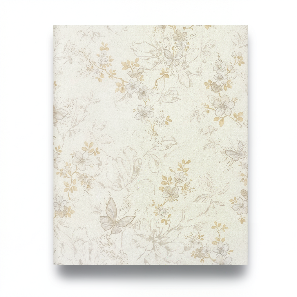 Italian Wall Covering Floral Design 10m x 1.06m Beige Color