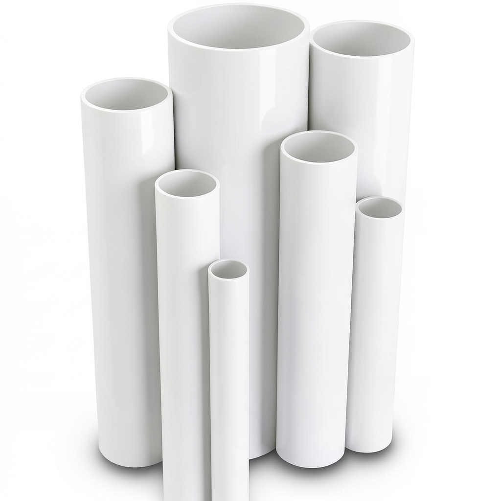 مواسير UPVC ضغط 2.5 بار قطر خارجي 125 مم سمك 1.8 مم لون أبيض