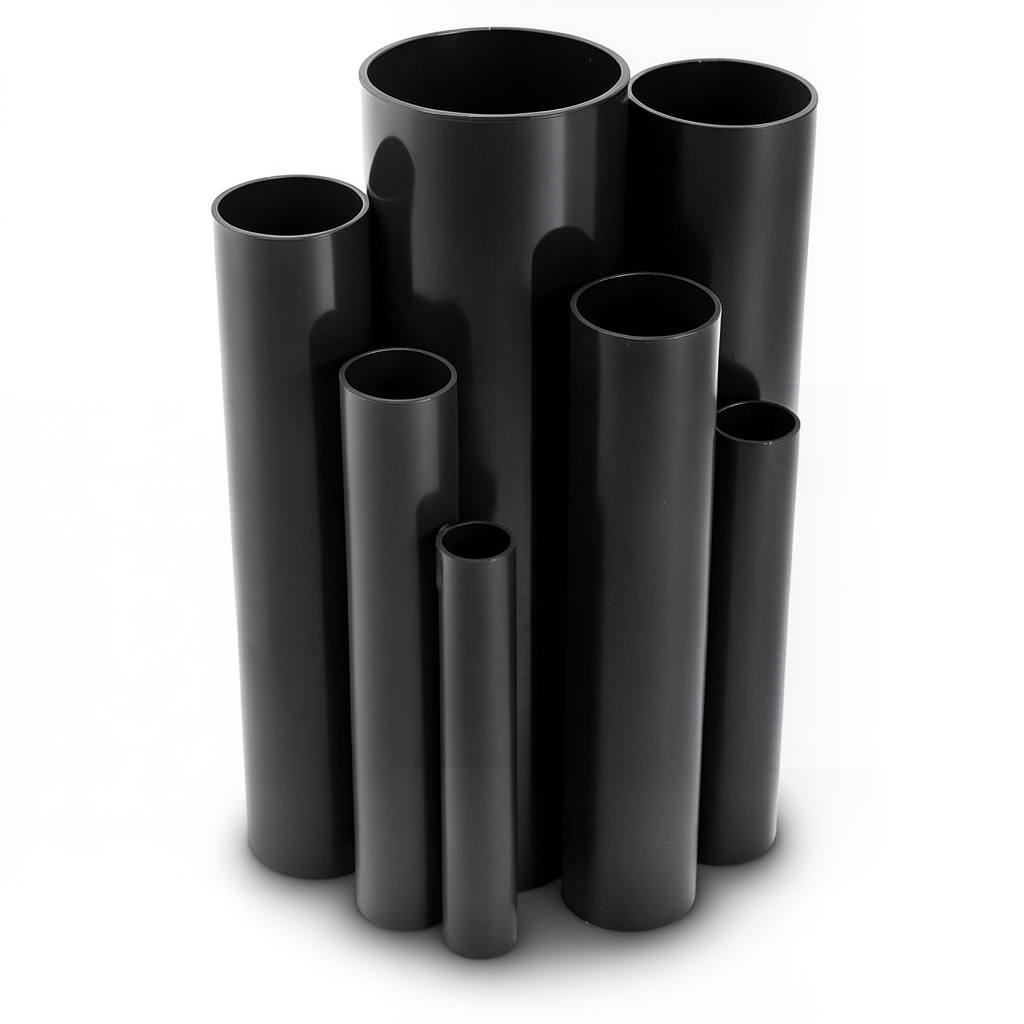 مواسير UPVC ضغط اسمي 2.5 بار قطر خارجي 125 مم سمك 1.8 مم لون اسود