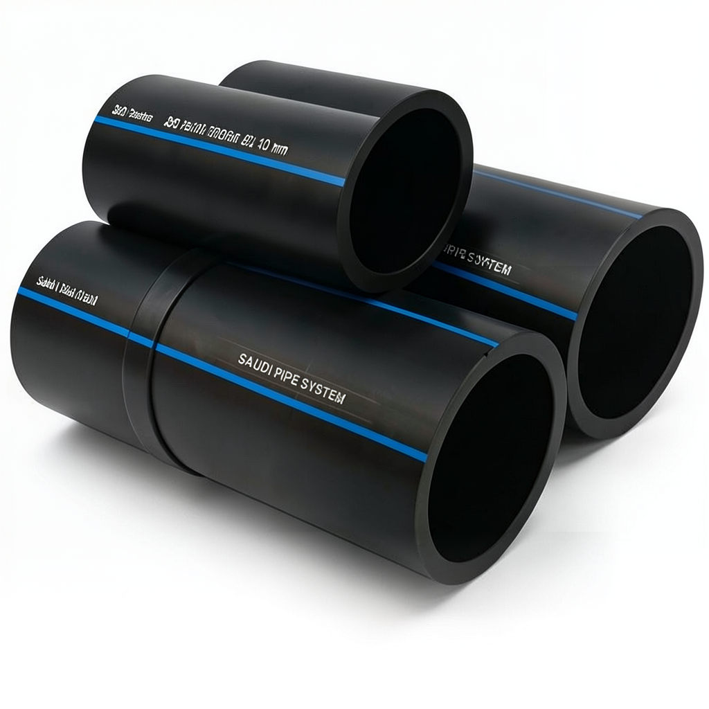 أنابيب HDPE SPS PE 100 ضغط 10 بار قطر خارجي 40 مم سمك 2.4 مم أسود | مصنع أنظمة الانابيب السعودي (SPS)