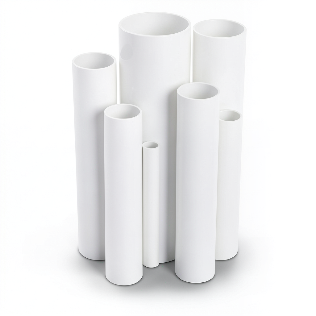 مواسير UPVC ضغط 2.5 بار قطر خارجي 125 مم سمك 1.8 مم لون أبيض