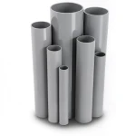 مواسير UPVC ضغط 2.5 بار قطر خارجي 125 مم سمك 1.8 مم لون رمادي