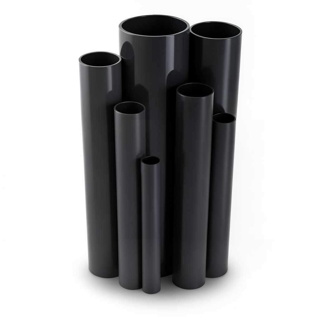 مواسير UPVC ضغط اسمي 2.5 بار قطر خارجي 125 مم سمك 1.8 مم لون اسود