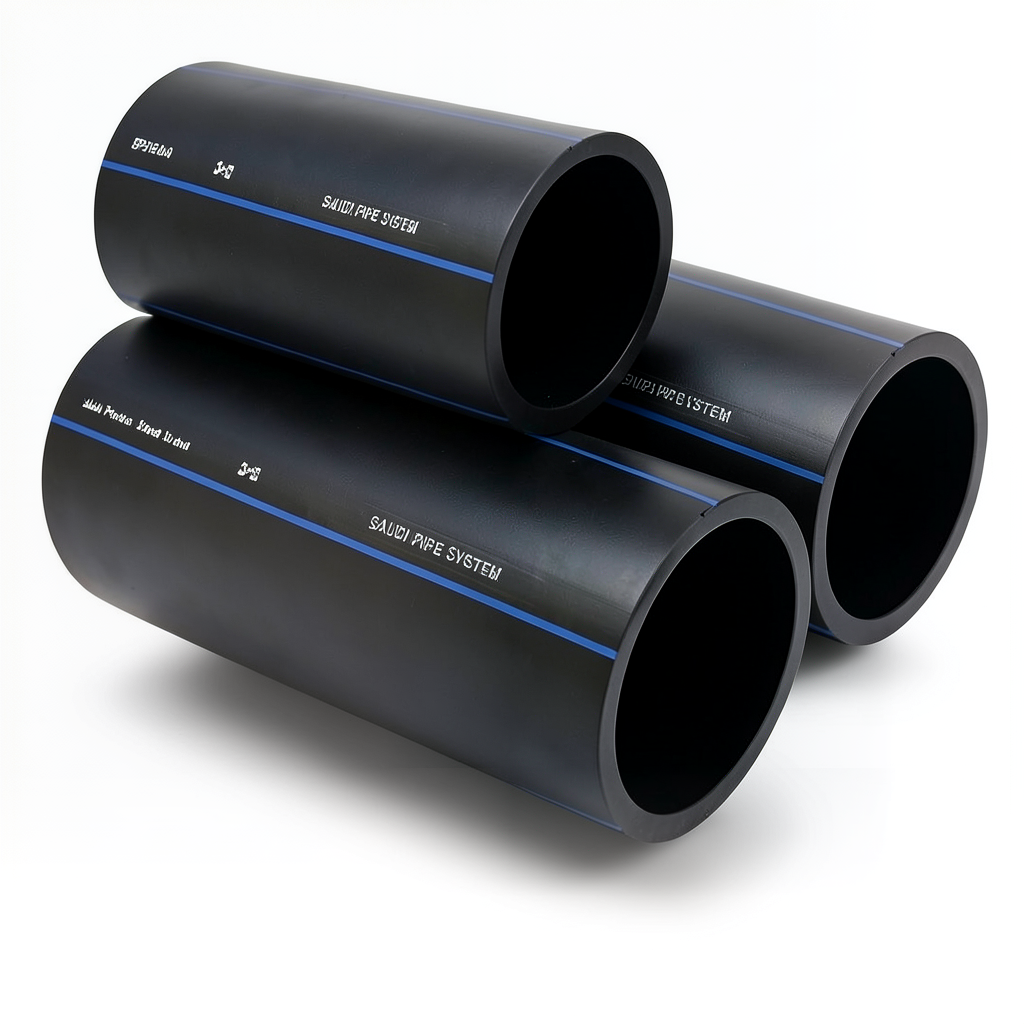 SPS HDPE Pipe PE 100 Pressure 10 Bar Outside Diameter 50 mm Thickness 3 mm Black | Saudi Pipes Systems (SPS)