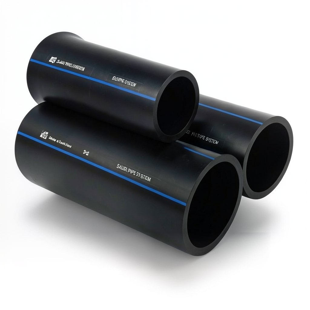 SPS HDPE Pipes PE 100 Pressure 16 Bar Outside Diameter 50 mm Thickness 4.6 mm Black | Saudi Pipes Systems (SPS)