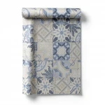 German Wall Covering, Beige with Blue, Length 10 m, Width 0.53 m, Model 526325