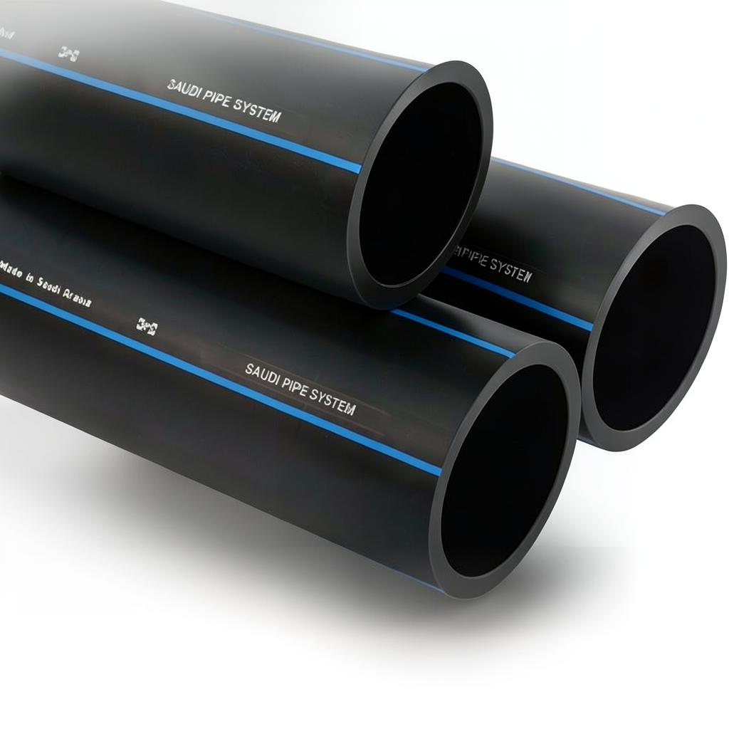 مواسير HDPE PE 100 ضغط 16 بار قطر خارجي 40 مم سمك 3.7 مم لون أسود | مصنع أنظمة الانابيب السعودي (SPS)