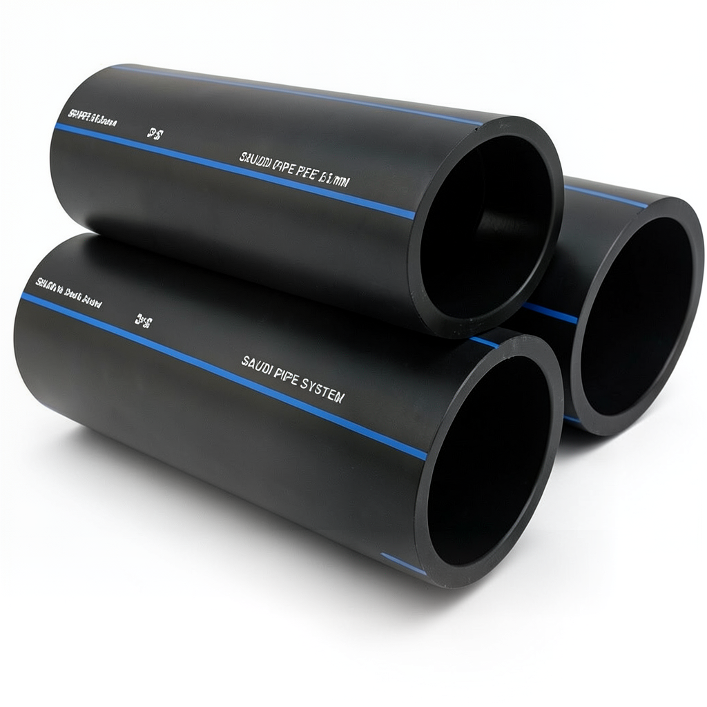 أنابيب HDPE SPS PE 100 ضغط 16 بار قطر خارجي 25 مم سمك 2.3 مم لون أسود | مصنع أنظمة الانابيب السعودي (SPS)