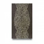 Patterned wall paper, length 10 m, width 0.70 m, dark brown color, model 14008