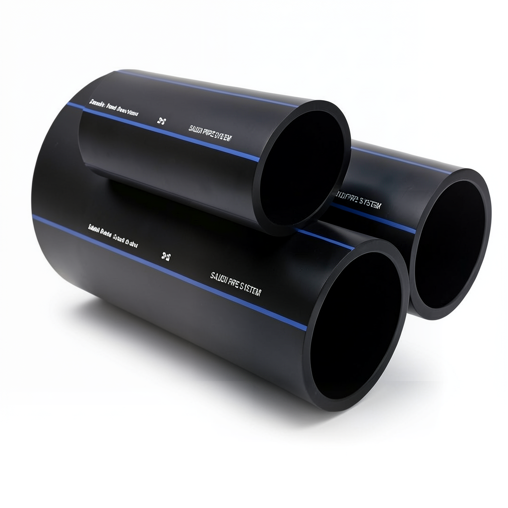 مواسير HDPE السعودى PE 100 ضغط 6 بار قطر خارجي 50 مم سمك 2 مم لون اسود | مصنع أنظمة الانابيب السعودي (SPS)