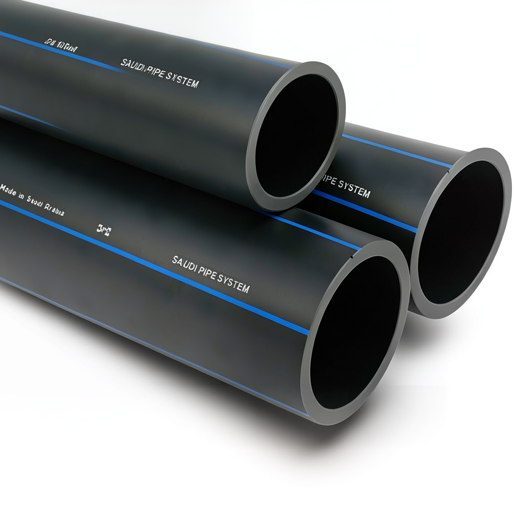 أنابيب HDPE SPS PE 100 ضغط 10 بار قطر خارجي 40 مم سمك 2.4 مم أسود | مصنع أنظمة الانابيب السعودي (SPS)