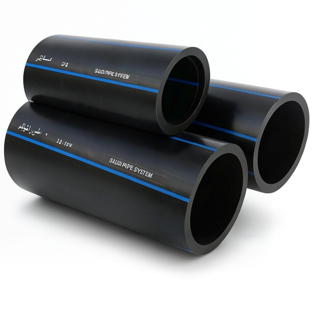 مواسير HDPE السعودى PE 100 ضغط 6 بار قطر خارجي 50 مم سمك 2 مم لون اسود | مصنع أنظمة الانابيب السعودي (SPS)