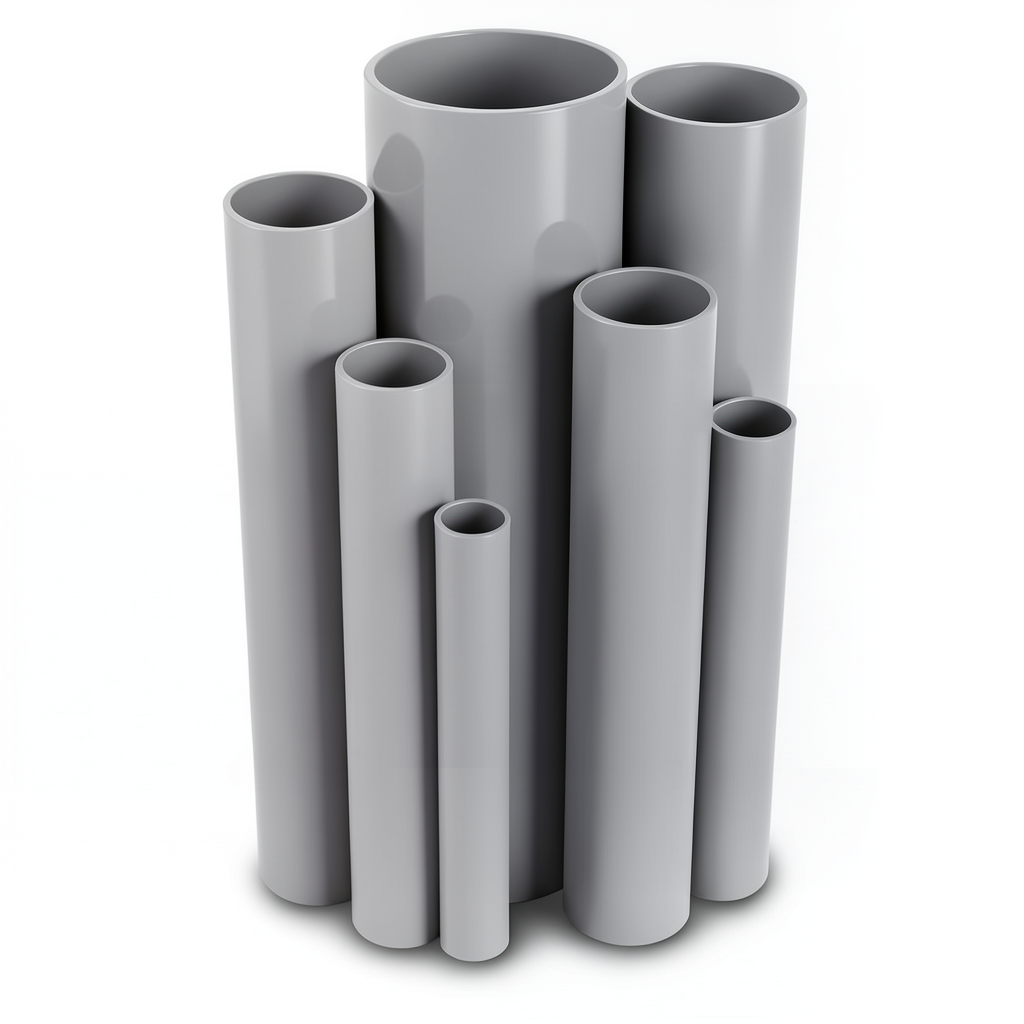 مواسير UPVC ضغط 2.5 بار قطر خارجي 110 مم سمك 1.8 مم لون رمادي