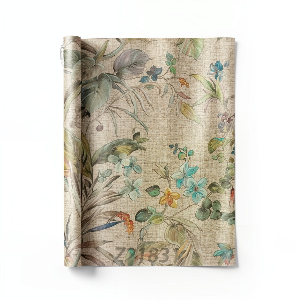 Wooded Wallpaper Beige Color, 10m Length x 1.06m Width, Model Z21831