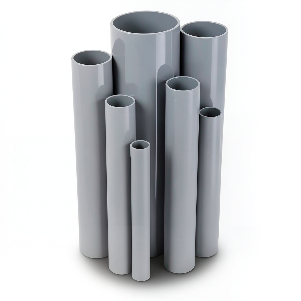 UPVC Pipes Nominal Pressure 2.5 Bar Outside Diameter 110 mm Thickness 1.8 mm Gray