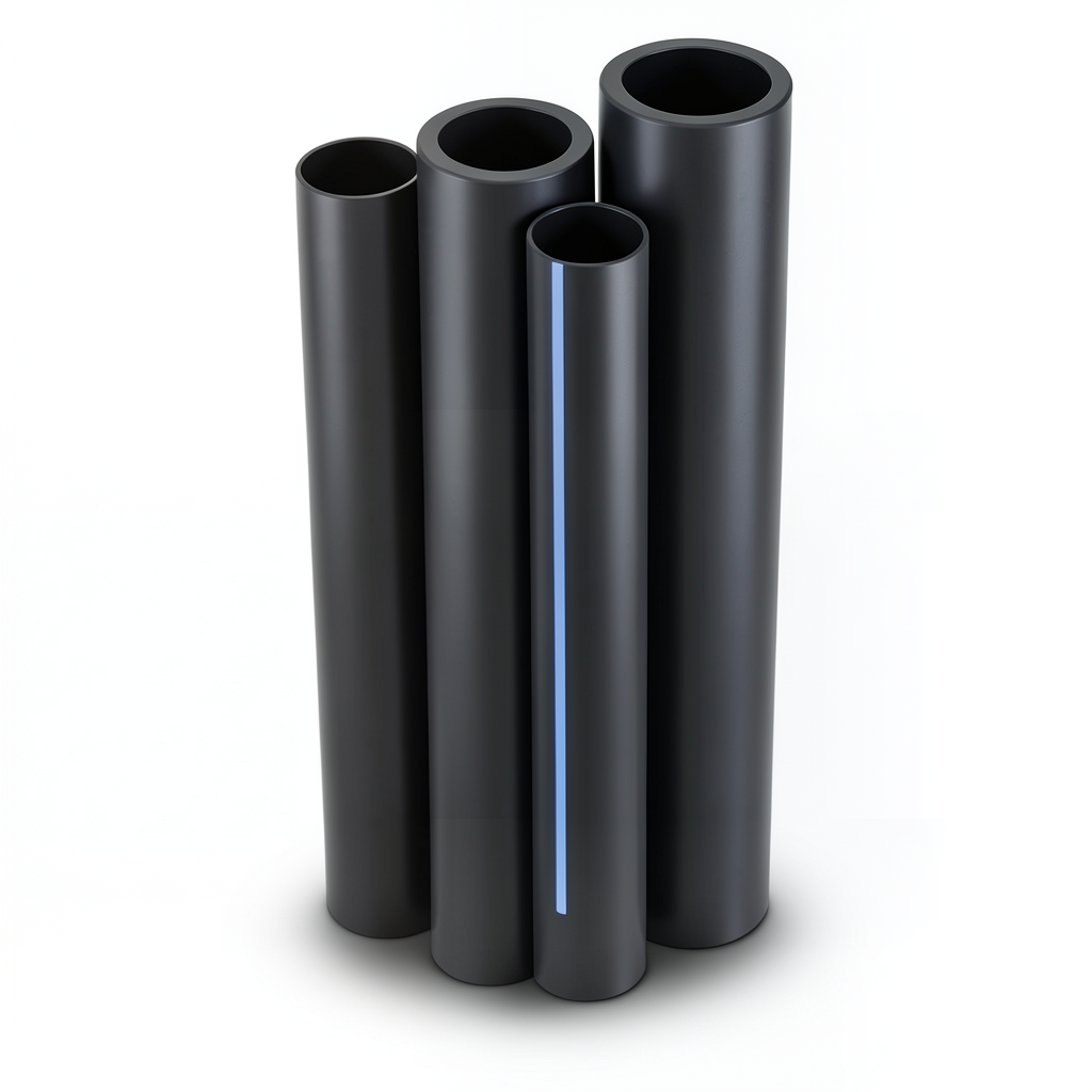 HDPE Pipes PE 80 Pressure 6 Bar Outside Diameter 250 mm Thickness 11.4 mm Black