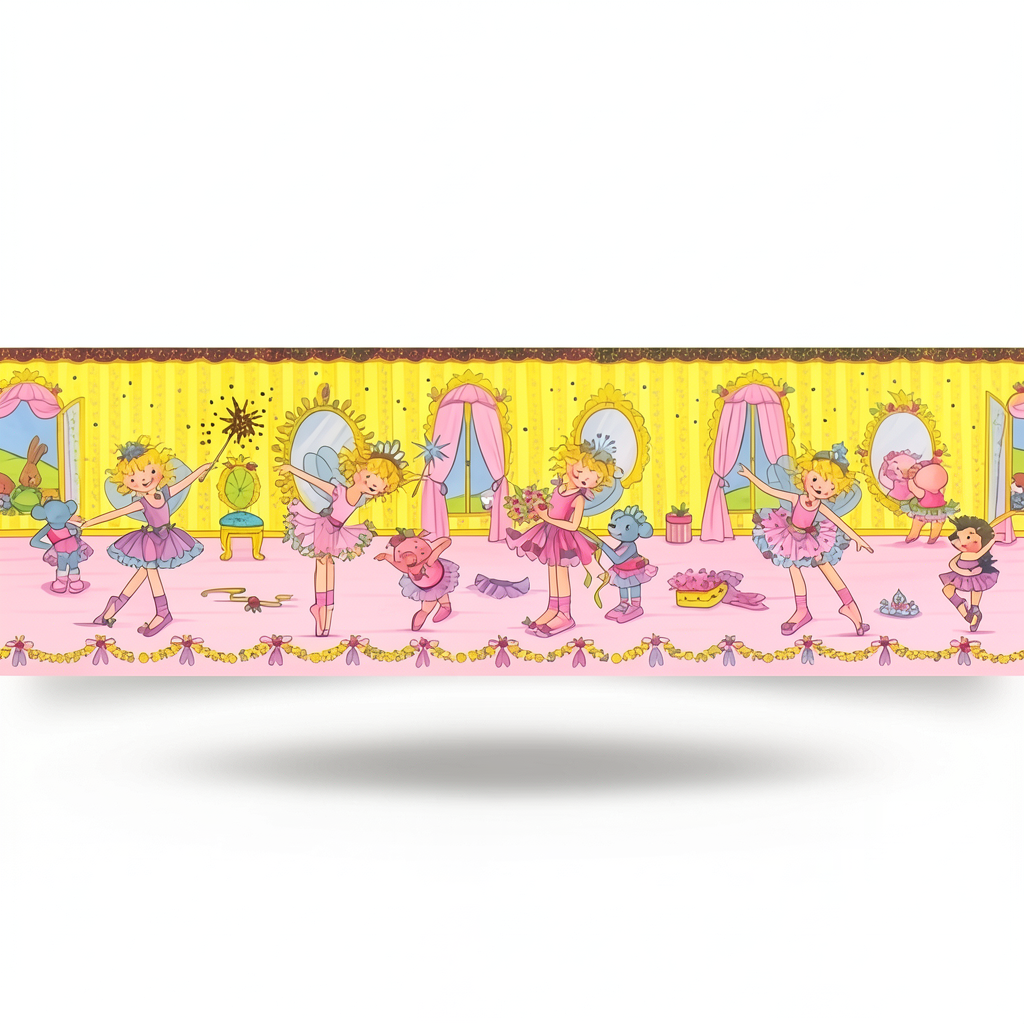 Youth and Children Wallpaper 10m x 0.53m Yellow and Pink