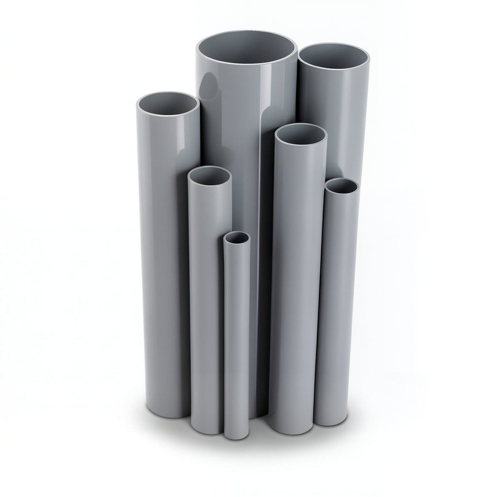 مواسير UPVC ضغط 2.5 بار قطر خارجي 110 مم سمك 1.8 مم لون رمادي