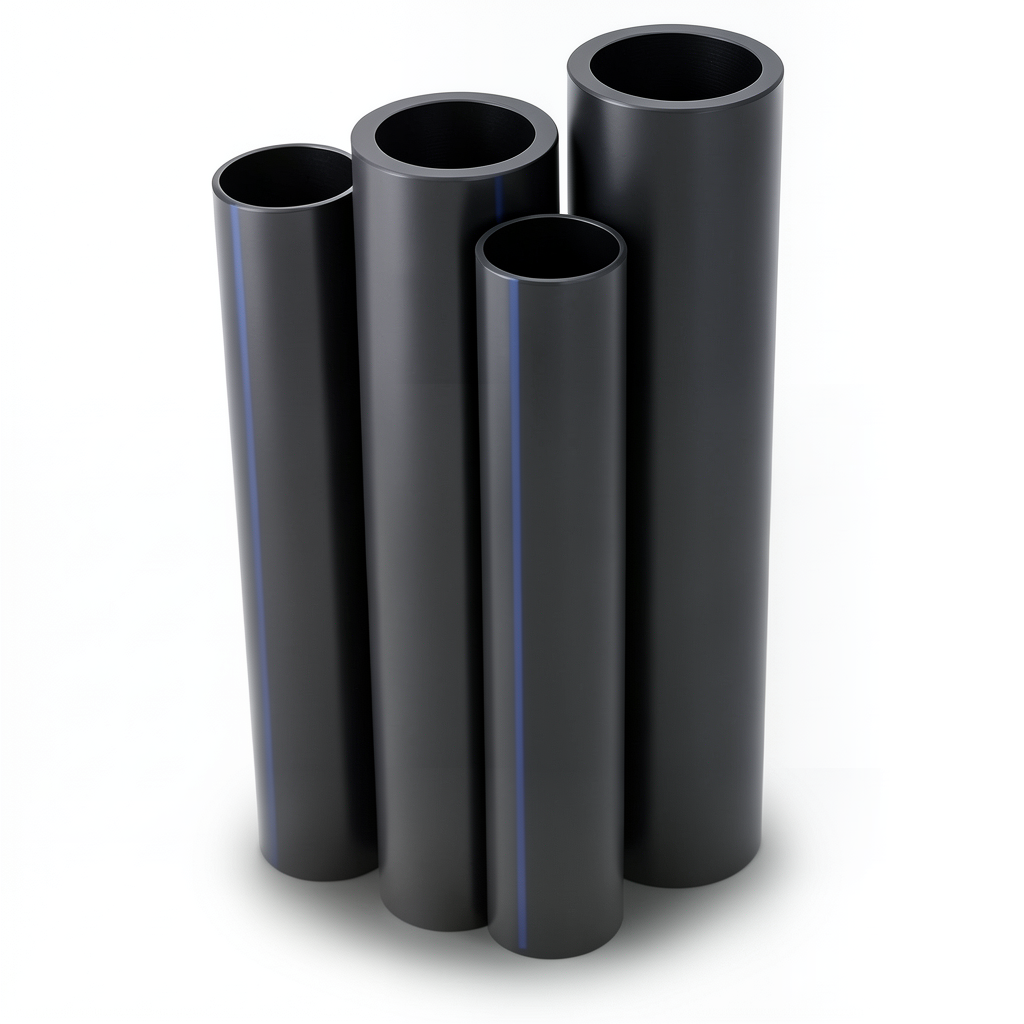 مواسير HDPE PE 80 ضغط 6 بار قطر 500 مم سمك 22.8 مم أسود