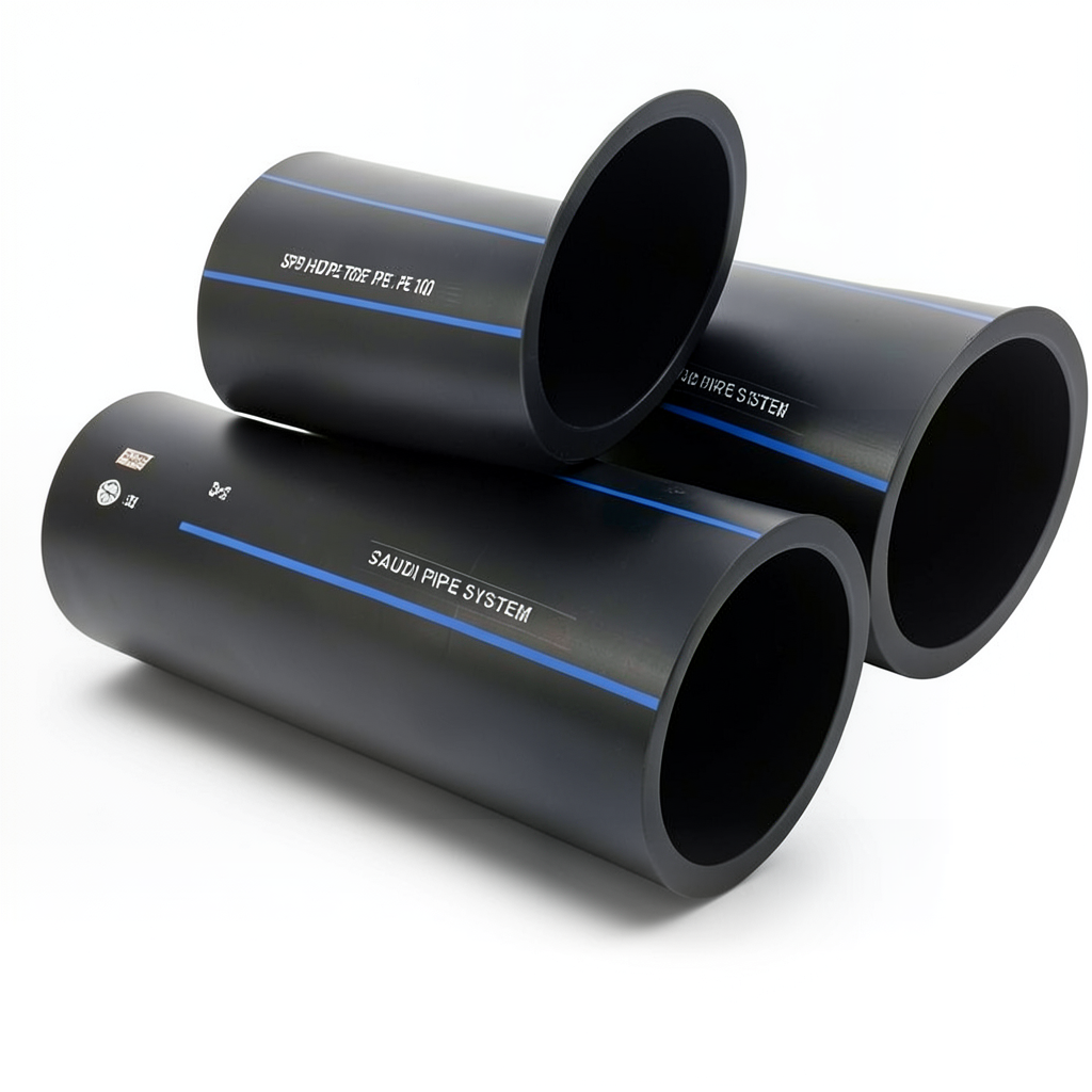أنابيب HDPE SPS PE 100 ضغط 16 بار قطر خارجي 63 مم سمك 5.8 مم لون أسود | مصنع أنظمة الانابيب السعودي (SPS)