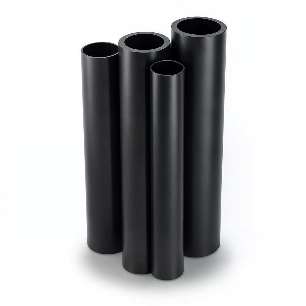مواسير HDPE PE 80 ضغط 6 بار قطر 500 مم سمك 22.8 مم أسود