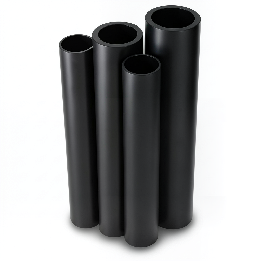 مواسير HDPE PE 80 ضغط 6 بار قطر خارجي 630 مم سمك 28.7 مم لون أسود