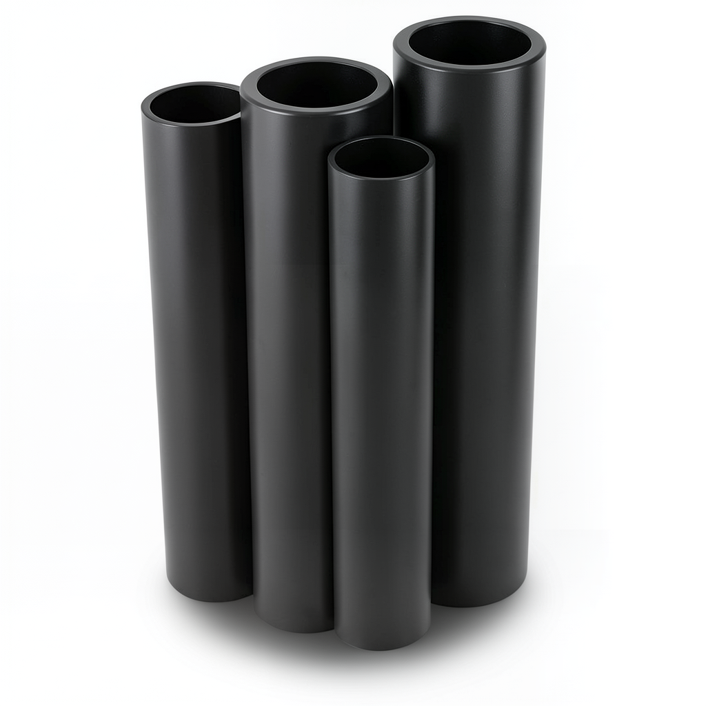مواسير HDPE PE 80 ضغط 6 بار قطر خارجي 900 مم سمك 41 مم لون أسود