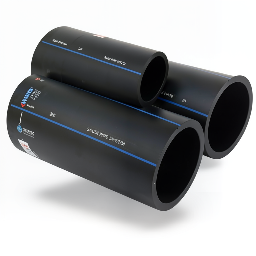 SPS HDPE Pipes PE 100 Pressure 10 Bar Outside Diameter 63 mm Thickness 3.8 mm Black | Saudi Pipes Systems (SPS)