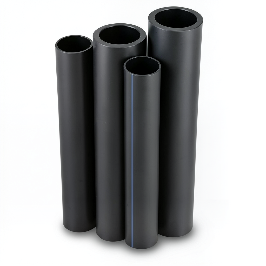 مواسير HDPE PE 80 ضغط 6 بار قطر خارجي 450 مم سمك 20.5 مم لون أسود