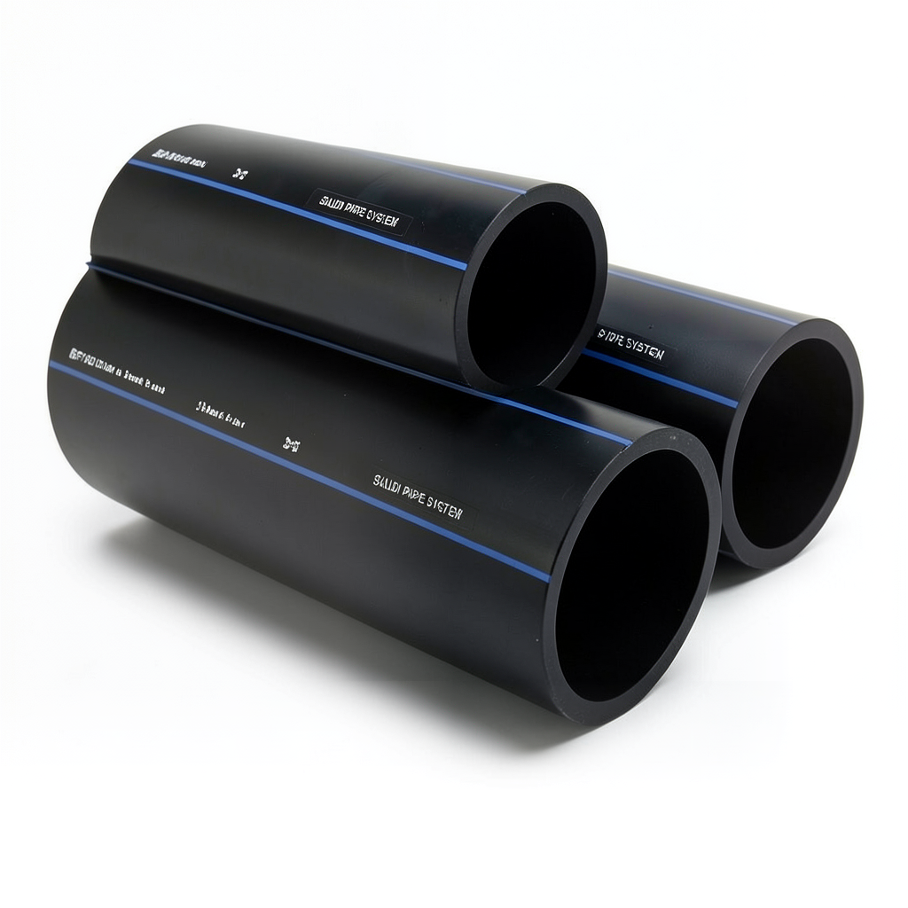 مواسير HDPE السعودى PE 100 ضغط 6 بار قطر خارجي 75 مم سمك 2.9 مم لون اسود | مصنع أنظمة الانابيب السعودي (SPS)