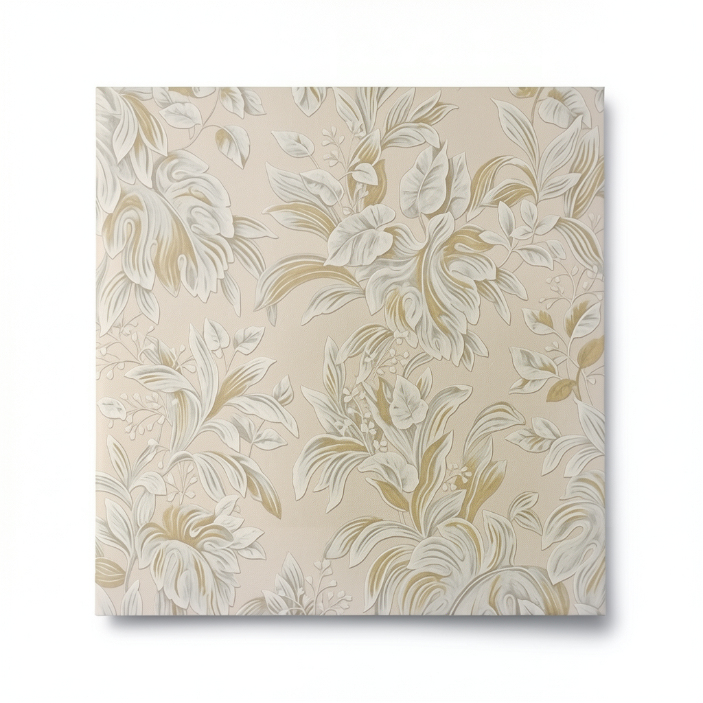 Leaf-patterned Wallpaper Wall Cover 10m×1.06m Beige Color, Model Z46045