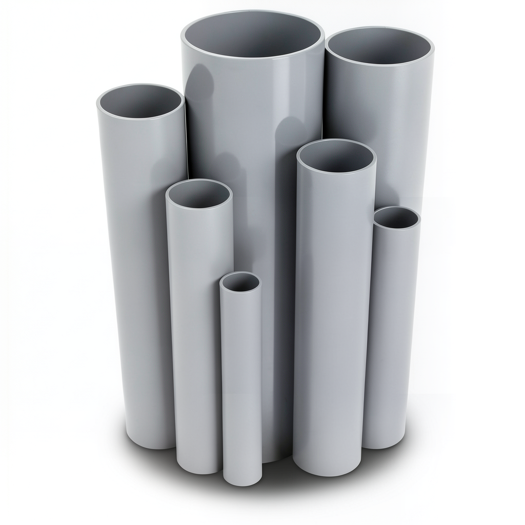 UPVC Pipes Nominal Pressure 6 Bar Outside Diameter 110 mm Thickness 3.2 mm Gray