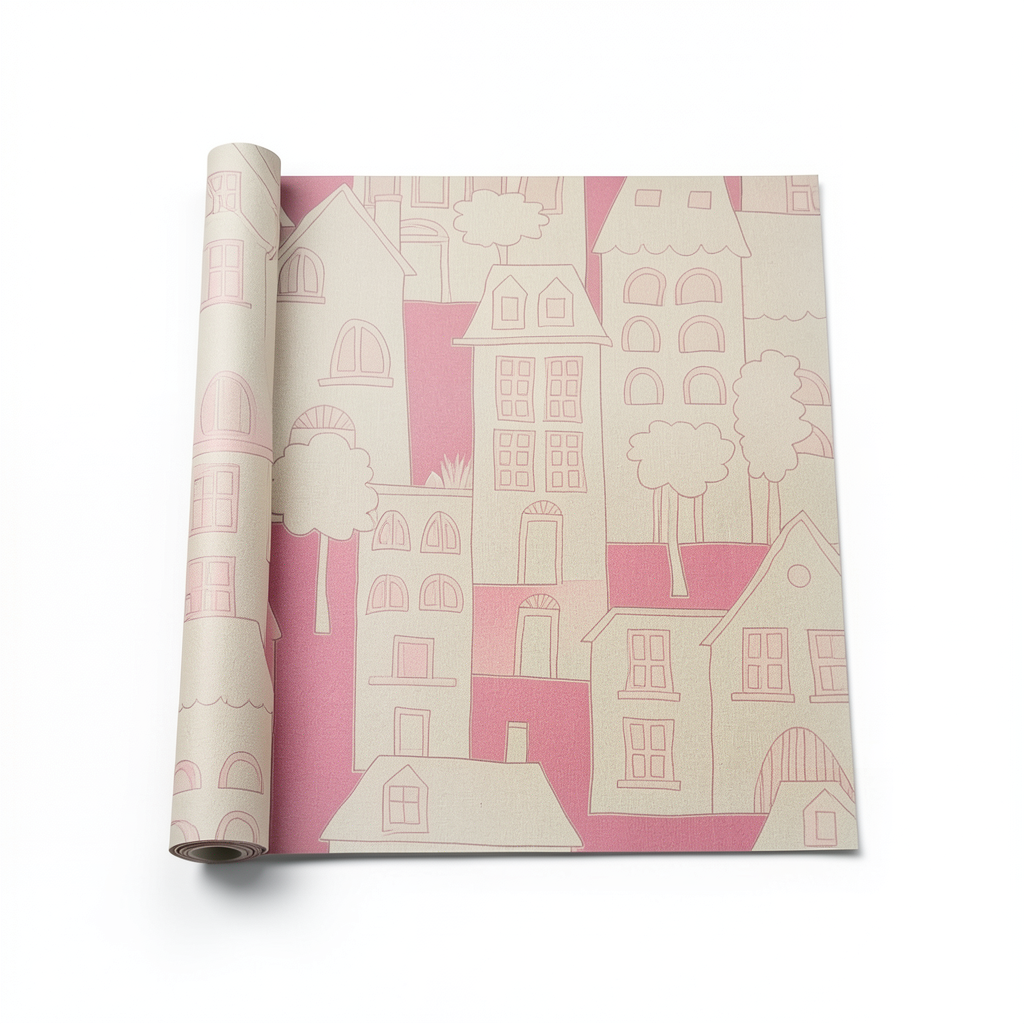 German Wall Covering Youth and Children 10m x 0.53m Beige Pink