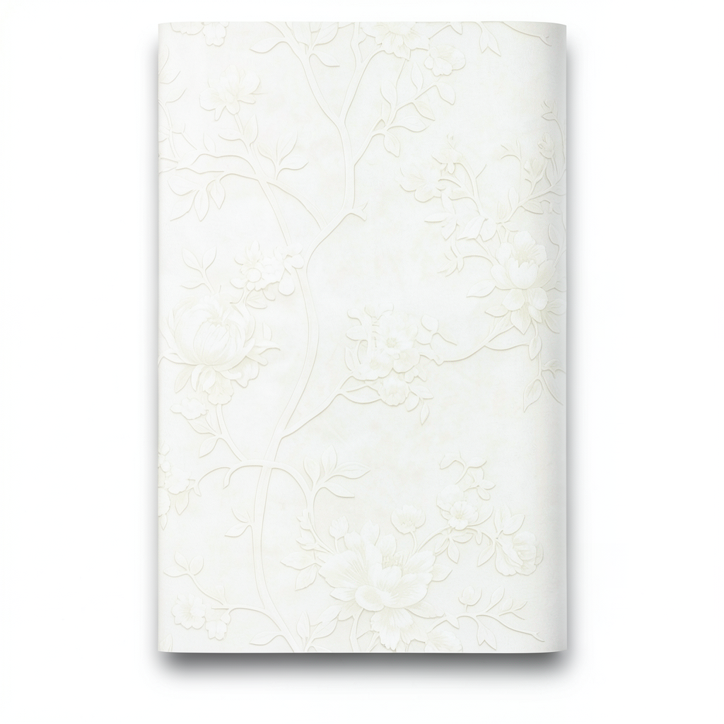 Floral Italian Paper 10m×0.70m Off White Color, Model 12006